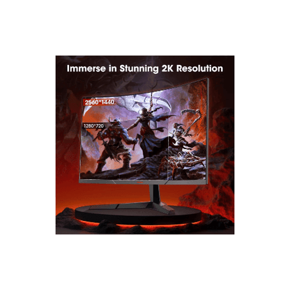 KOORUI 27E6QCA Gaming Curved Monitor 27 Inch QHD VA Display 180Hz Refresh Rate 1ms Response Time Adaptive-Sync Technology 1500R Curvature