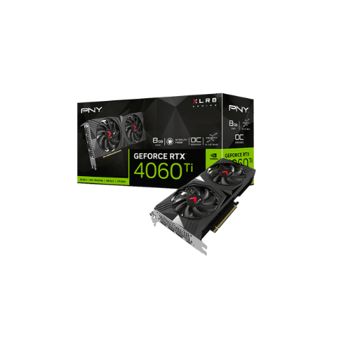 PNY GeForce RTX 4060 Ti VERTO OC Dual Fan Graphics Card 8GB GDDR6 128-Bit Memory 2550 MHz Boost Clock 4352 CUDA Cores 18 Gbps | VCG4060T8DFXPB1-O