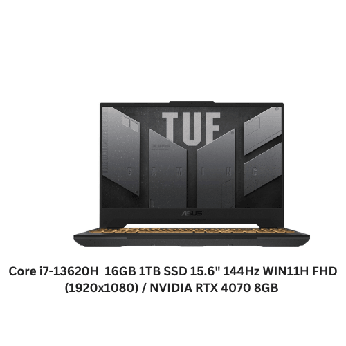 Asus TUF FX507VI GAMING Laptop Intel Core i7-13620H 15.6inch FHD 1TB SSD 16GB RAM 8GB NVIDIA GeFore RTX 4070 Graphics Windows 11 Home English Keyboard Mecha Grey FX507VI-F15.I74070