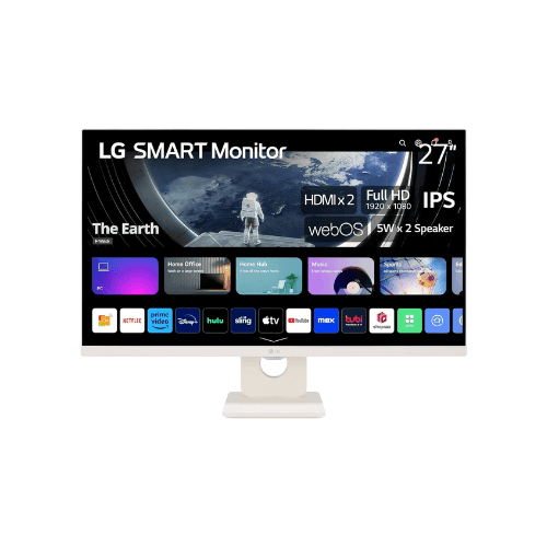 LG 27SR50F 27 Inch Smart FHD IPS Monitor with webOS 23 HDR10 Screen Share Wi-Fi Bluetooth 5Wx2 Stereo Speaker Tilt Stand Apple AirPlay 2