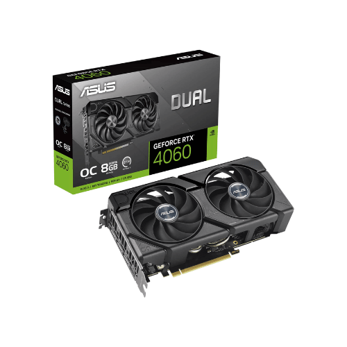 ASUS Dual GeForce RTX 4060 EVO OC Graphics Card 8GB GDDR6 128bit Memory 2535 MHz OC Boost Clock 17 Gbps Memory