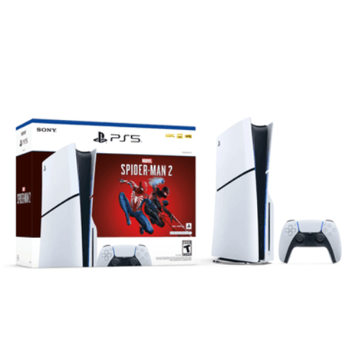 Sony PlayStation 5 PS5 Slim Console Disc Edition With Marvel’s Spider-Man 2 Voucher Code - Gamez Geek