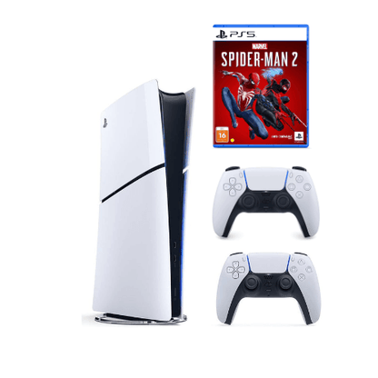 Sony PlayStation 5 PS5 Disc Slim Console 1TB UAE Version With Extra Controller + Spider-Man 2 PS5 Bundle - Gamez Geek UAE