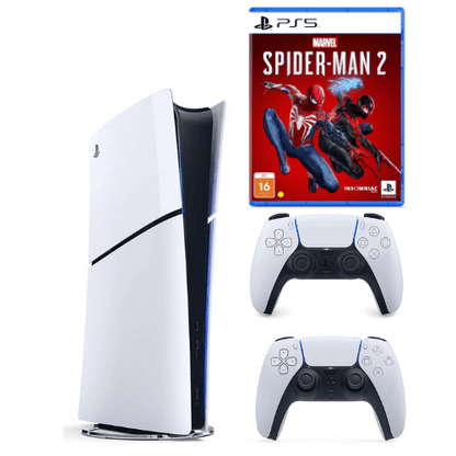 Sony PlayStation 5 PS5 Disc Slim Console 1TB With Extra Controller + Spider-Man 2 PS5 Bundle - Gamez Geek